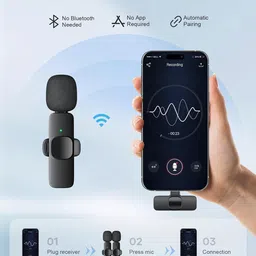 nand Wireless Bluetooth Collar Mic for Youtubers Ideal Microphone M19 Camera Microphone image 2