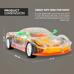 nhr Gear Simulation Remote Control Rechargeable Car, Sound & 3D Light Toys image 3