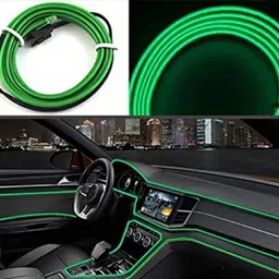 flipkart smartbuy New EL Wire Car Interior Ambient Neon Light Cars With Controler (Green, 5 Meter) Car Fancy Lights-picture-22