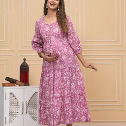Women Printed Viscose Rayon Anarkali Kurta-image-1