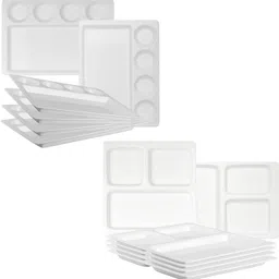 neena crockeries Combo of 4 Bowls Dosa Plate and 3 Portion Rectangle Plate Sectioned Plate-picture-32