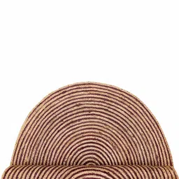 mric Brown Geometric Jute 3 ft x 3 ft Hand Woven Round Carpet image 4