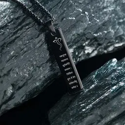 prriti Ganpati shlok mini Black Silver Alloy Pendant-picture-27