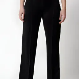oowl Women Regular Fit Black Lycra Blend Trousers-picture-12