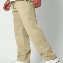 nobero Men Solid Beige Track Pants image 3