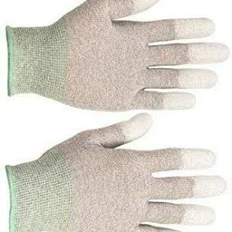 krikish Anti Static Gloves Carbon Fiber PU Fingertip Coated Nylon Safety Gloves image 2