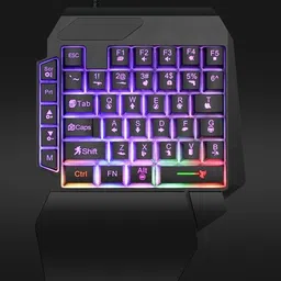 GAMESOUL F6 RGB One Handed Mechanical Gaming Keyboard with rgb backlit Wired USB Handheld Gaming Keyboard Compatible with Desktop, iPad, Laptop, Mac, Tablet image 5