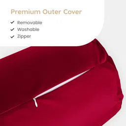 my armor Microfibre Round Bolster Bed/Sofa/Diwan Pillow | Velvet Outer Cover with Zip, Microfibre Solid Bolster Pack of 2 image 2