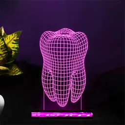 starlaser Teeth 3D Illusion Night lamp 16 Color Changing Light with Remote Control Desk Table lamp Table Lamp image 2