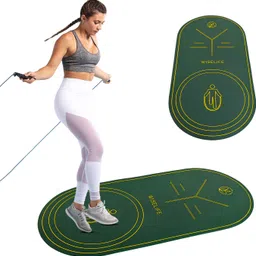 wiselife Jump Rope Exercise Mat For Men, Women & Kids| Non Slip with Dual Grip Sports- Green 8 mm Yoga Mat-picture-32