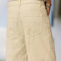 denim hawk Men Loose Fit Mid Rise Beige Jeans image 5