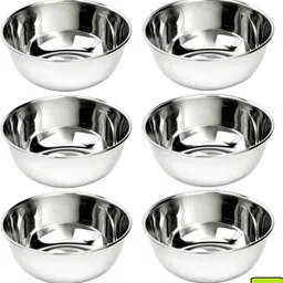 bzilo Stainless Steel Vegetable Bowl Pack of 6 Stainless Steel Heavy Gauge Bowl/Wati Set With Mirror Finish D9-picture-33