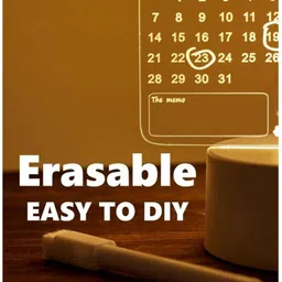 himannhome 3D Calendar Acrylic Writing Board with LED Light Base – Reusable Light Pad Table Lamp image 4