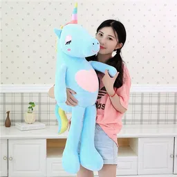 toyhub New Large Soft Long Legs Unicorn Animal Plush Toy Stuffed Toy Girl Gift Children - 110 cm image 3