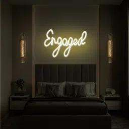 sifty creative Engaged (W 16 x H 8) Acyrlic & Silicone LED Neon Light (Warm White) image 1