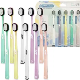 Tooth Brush Set - Tooth Brush Combo Pack of 10 Pcs; for Kids & Adults, Super Sof Ultra Soft Toothbrush-image-5