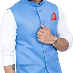 aljaami Solid Men Waistcoat image 5