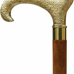 Vintage Wooden Walking Stick Rose Derby Designer Brass Handle Walking Stick-image-66