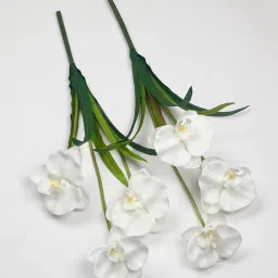 casacraft from pepperfry White Polyester Stunning Orchid Bunch Artificial Flowers image 4