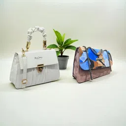 clarisjames White, Beige Women Sling Bag White beige combo casual premium slingbag for women-picture-25