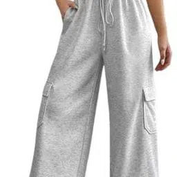 ms bottom Women Regular Fit Grey Cotton Blend Trousers image 1