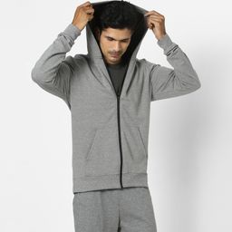 domyos Men Sweatshirt With Hood and Zip 100 For Gym-Navy/Grey-picture-44