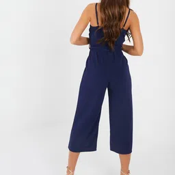 QUIZ Shoulder Straps Sleeveless Waist Tie Ups Culotte Jumpsuit image 4