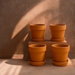 the handicraftian 4 Pcs Red Terracotta 6 Inchs Planters image 4