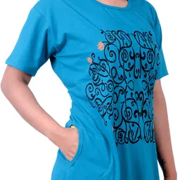 dg star Women Printed Round Neck Cotton Blend Multicolor T-Shirt image 3