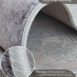 obsessions Cream and Blue Abstract 4x6 Feet Machine Made Carpet image 4