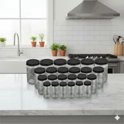 maxtid 24 Pcs Jar Set Perfect for Kitchen & Pantry Storage Closet Divider-picture-43