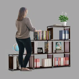 imperial fur 18 Layer Portable Book Shelf Rack | Space-Saving Book Stand for Home & Office Metal Open Book Shelf image 4
