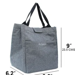 aafeen Grey Men and Women /Tiffin Bag/lunch bag /Storage Bag Waterproof Lunch Bag image 4