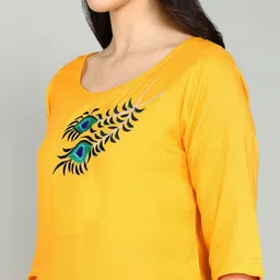 anvi creation Women Embroidered Viscose Rayon Straight Kurta image 5