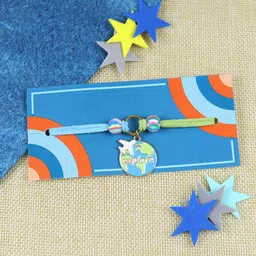 Asthetika Boys Airplane World Explorer Wraparound Rakhi with Roli Chawal image 4