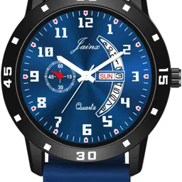 jainx Blue Day and Date Dial Silicone Band Analog Watch - For Men JM7178 image 4