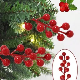 shimmers Artificial Red Berry – Pack of 15 Holly Berries for Xmas Decoration Hanging Ornaments Pack of 1 image 3