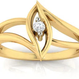 avsar Avsar Real Gold Aakansha Ring AVR248YB 14kt Cubic Zirconia Yellow Gold ring image 1