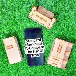 babro Wooden Miniature Furniture Toy Set, Wooden Fridge, Almirah & Sofa Set For Kids image 3