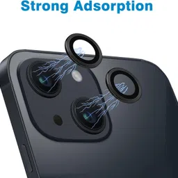 UNIKWORLD Back Camera Lens Glass Protector, Camera Lens Ring Guard Protector for iPhone 15 Black image 5