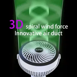 litanika 4000mAh USB-Powered Quiet Table Fan, Multifunctional Table Fan, Rechargeable Fan 5 Star 1230 3 Blade Table Fan image 4