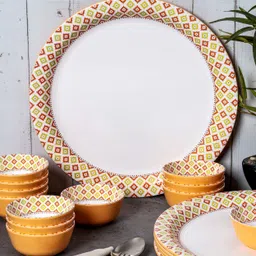 servewell Pack of 18 Melamin Buffet Set Twin Rnd - Zuri Dinner Set image 5