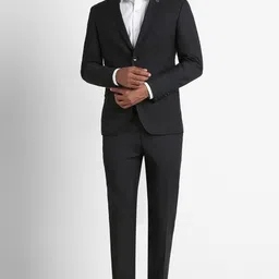 peter england Men Single Breasted - 2 button Solid Suit image 2