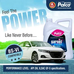 pl super palco Garnet 5W30 Fully Synthetic Engine Oil 5 Litre API SN & ILSAC GF-5 BS-6 Diesel & Petrol Cars Fuel Efficiency Quick Cold Start Prevents Sludge & Deposits Full-Synthetic Engine Oil image 3