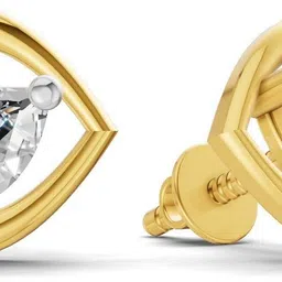 Sparkles Certified Lab Grown Diamond Yellow Gold 14kt Stud Earring image 3