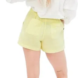 gap Solid Women Yellow Basic Shorts image 2