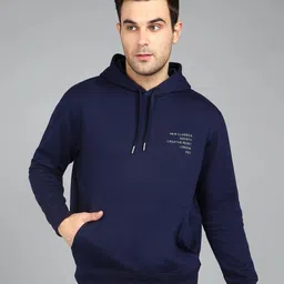 alan jones Men Full Sleeve Solid Hooded Sweatshirt image 1