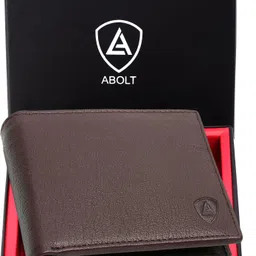 abolt Men Casual, Formal, Travel, Evening/Party, Trendy Brown Genuine Leather RFID Wallet image 1