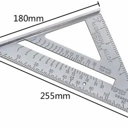 seaspirit Aluminum Alloy Double Side 90 Degree Right Angle Triangle Scale Ruler with Metric Inch Measurement Hand Tool | Set Square Tri-Square (Pack of 1) Tri-Square image 3