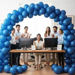 aaradhya Solid Blue Balloons Chrome Thicken Metallic Balloons(Pack of 25 Pcs) Balloon image 4